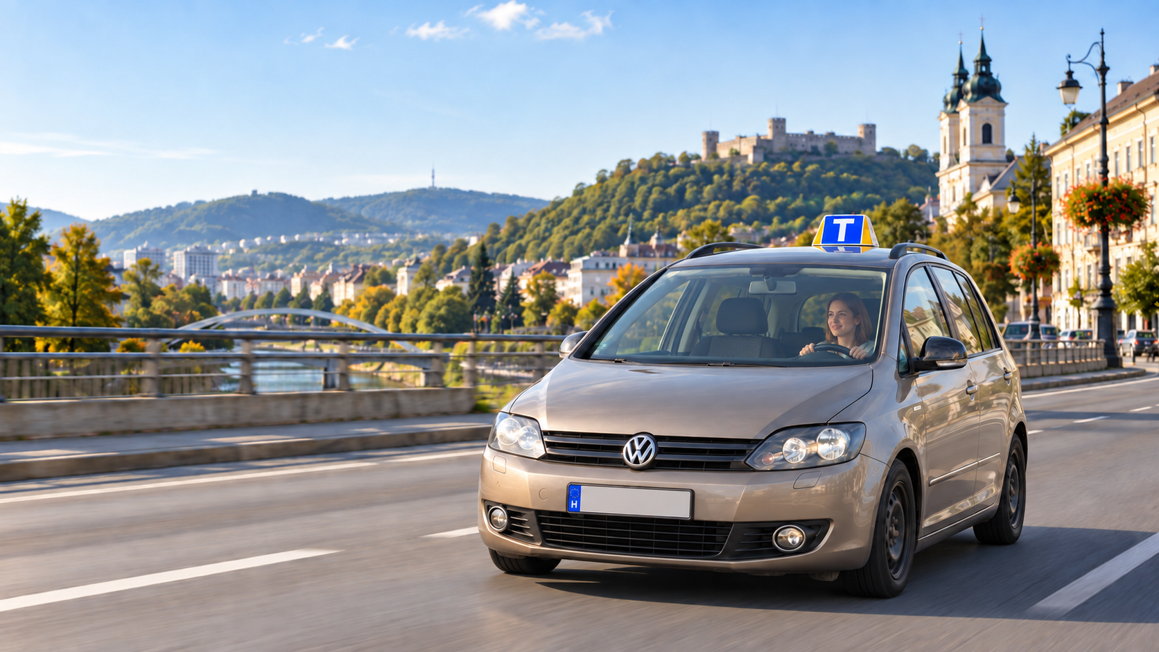 Tanulóvezető egy Volkswagen Golf Plusszal Miskolcon